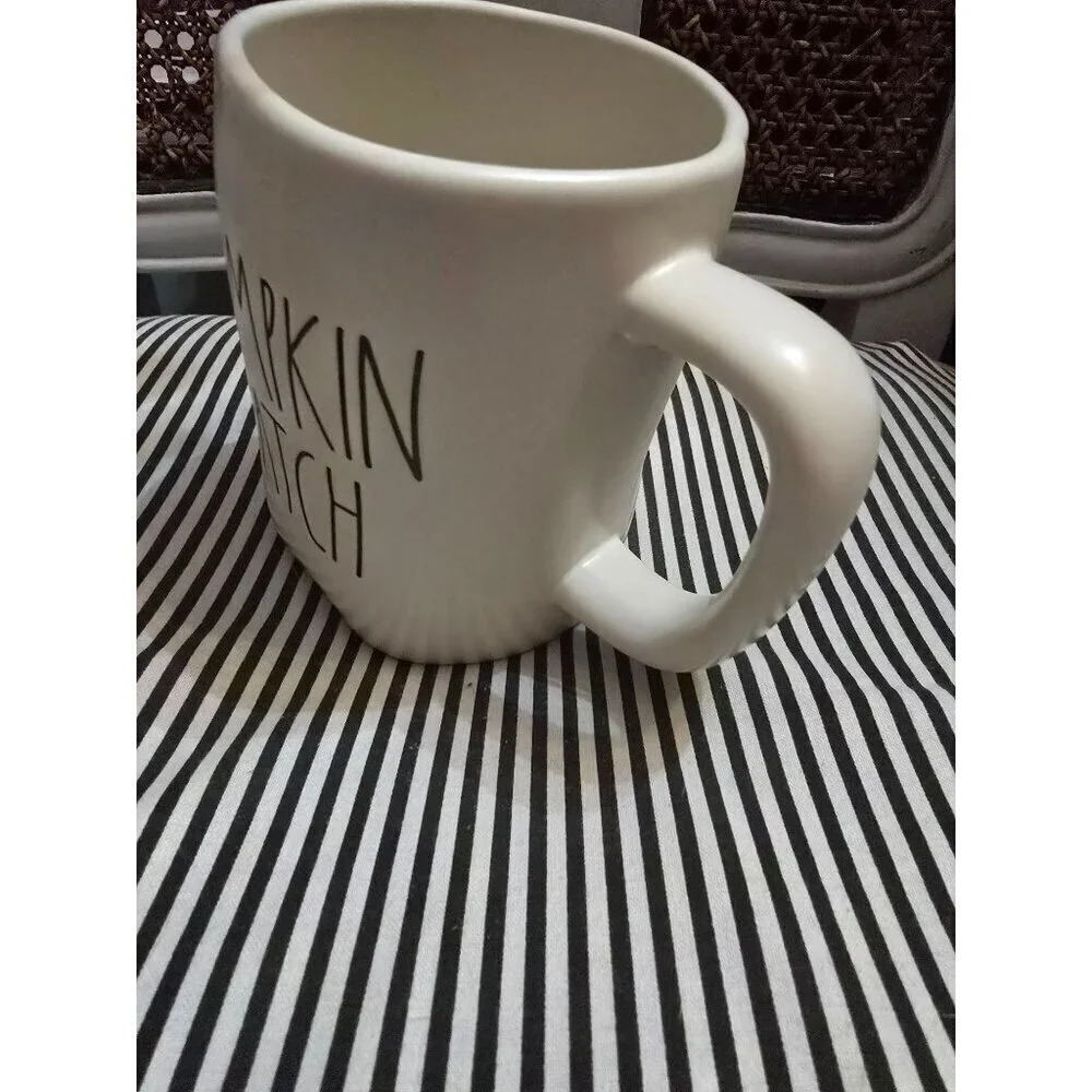 Rae Dunn pumpkin Patch White Coffee Mug Fall Halloween